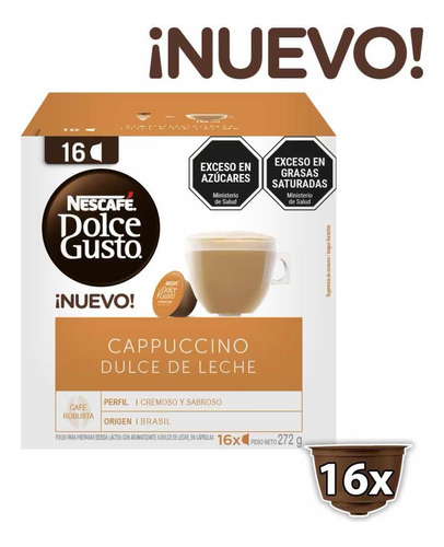 Nuevas! 16 Capsulas Dolce Gusto Cappuccino Dulce De Leche