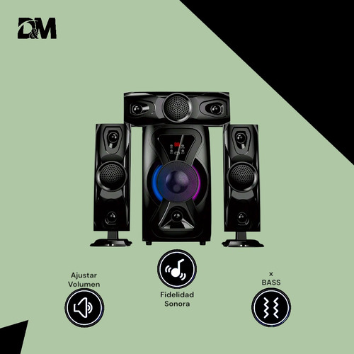 D&m Q7 Bocinas Con X Bass Bluetooth, Tv, Estéreo 3.1 Control Negro