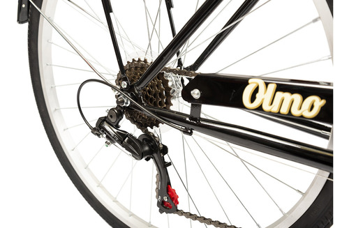 Bicicleta urbana Olmo Amelie Plume Rapide R26 18" 6v frenos v-brakes cambio Shimano Tourney TZ500 color negro con pie de apoyo