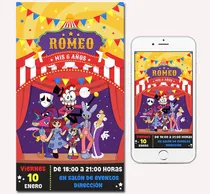 Comprar Tarjetas Invitaciones Digitales Asombroso Circo Digital