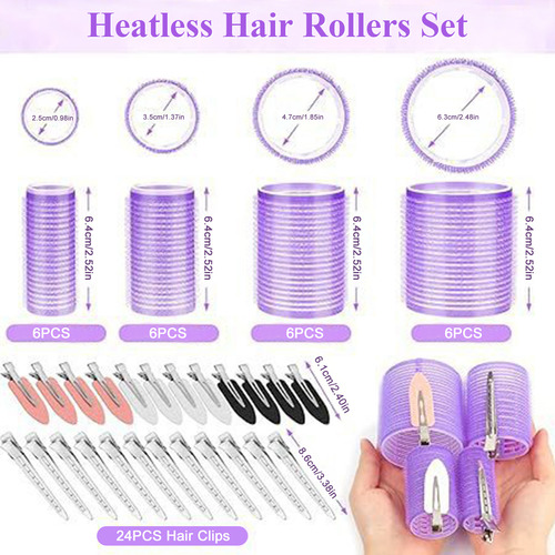 Juego De Rizadores De Pelo, 24 Unidades, Cepillos Para Hacer
