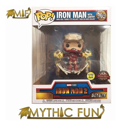 Funko Pop Iron Man With Gantry 905 Glows In The Dark