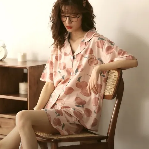 Pijama Para Mujer, Conjunto De Pijama De Seda Con Leche, Rop