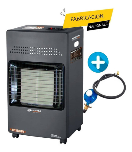 Estufa Calefactor Garrafera Daewoo Dany-113 4200w +regulador Color Negro
