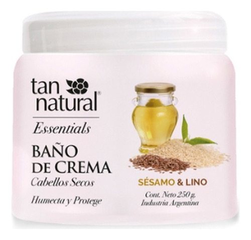 Baño De Crema Tan Natural Cabellos Secos Sésamo Y Lino X250g