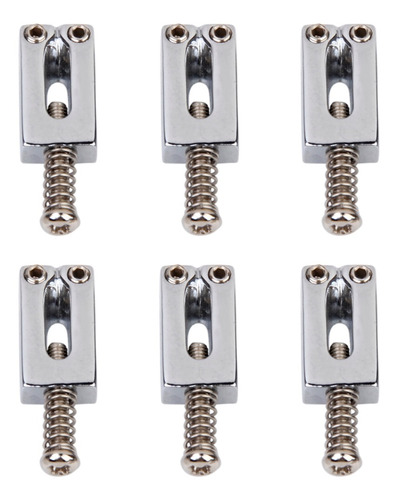 Imagen 7 de 11 de Set 6pcs Sillines De Puente Cromado Para Guitarra Eléctrica