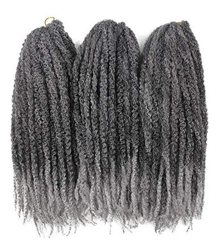 Trenzas Pelo Sintético Afro Gris 3pzs 18 