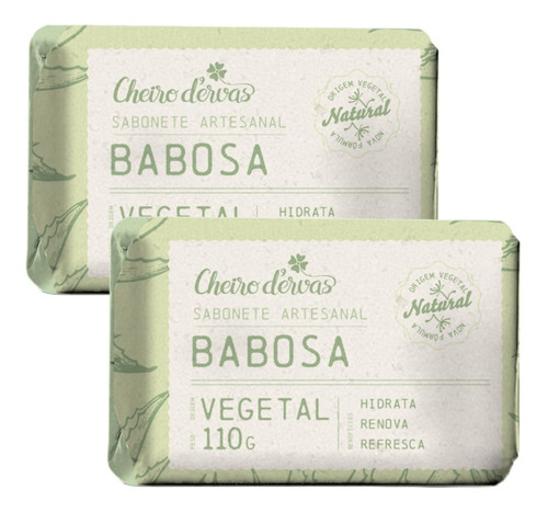 Sabonete De Babosa 110g X 2 Artesanal -  Cheiro D'ervas
