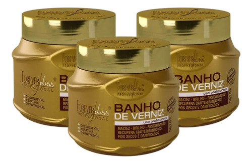 Máscara Forever Liss Professional Banho de Verniz hidratação de 750mL 750g