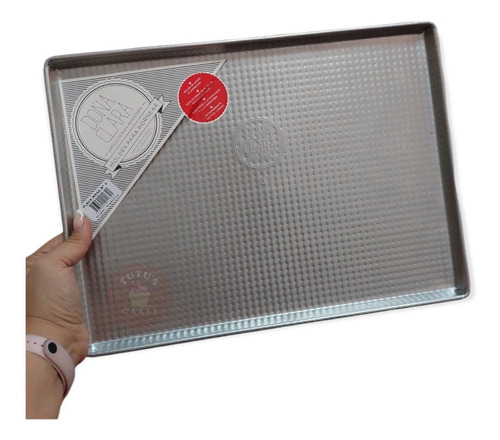 Imagen 2 de 6 de Placa Horno Asadera 27x37cm N°4 Acero Aluminizado Doña Clara