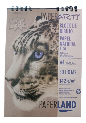 Block De Dibujo Papel Natural Liso A4 142gr 50 Hjs Paperland