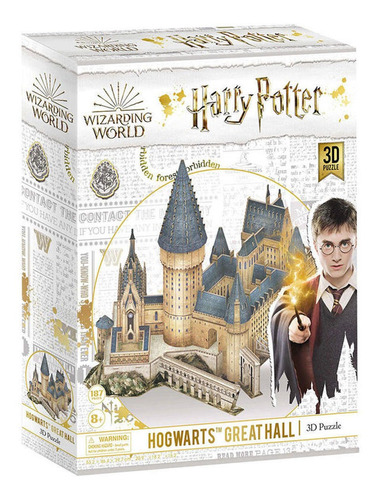 Imagen 1 de 1 de Harry Potter - Gran Salon Hogwarts - Puzzle 3d - 185 Piezas 