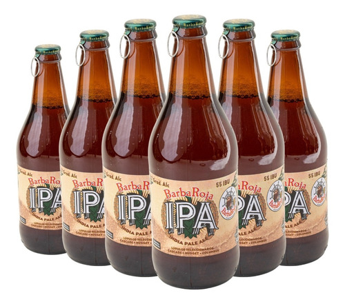 Cerveza Barba Roja Ipa Pack X 6 Botellas 500ml. Artesanal