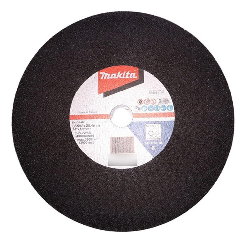 Disco Corte Metal Para Tronzadora 14'' X 3mm A36t - Makita