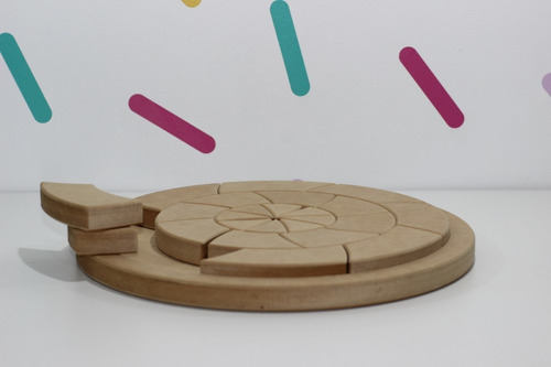 Imagen 1 de 4 de Mandala Circular Encastre Madera  Didáctico Montessori