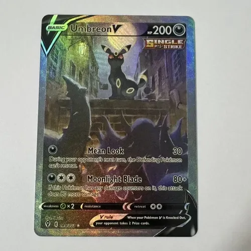 K Cartão Premium Aa Pokémon Tcg De Umbreon V 189/203 Em