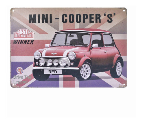 Letrero Cartel Mini Cooper Autos Regalo Colección 20x30cm
