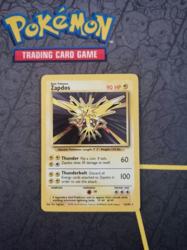 Zapdos Base Set 16/102 Carta Pokemon Tcg