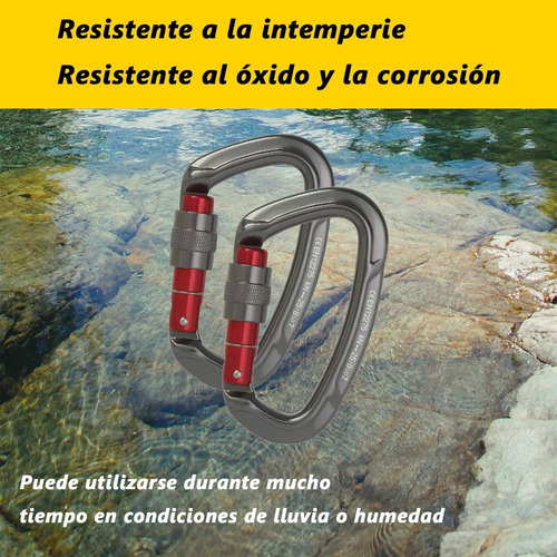 Mosqueton De Escalada 25kn For Aparejos Cuerdas Con 2pcs
