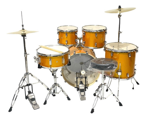 Bateria Completa Xpro Stage Sparkle Com Peles Evans