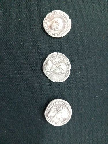 Denario Monedas Romanas De Plata Muy Antiguas (3 Piezas)