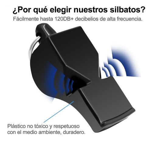 Silbato Deportivo Plásstico Profesional Con Cordon 2pzs