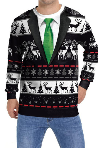 Sudadera Con Estampado De Trajes Feos Para Cosplay Navideños