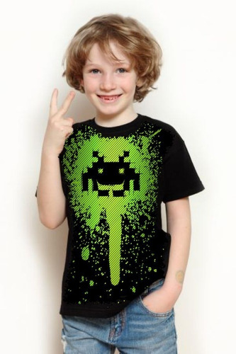 Camiseta Criança Frete Grátis Jogo Space Invaders