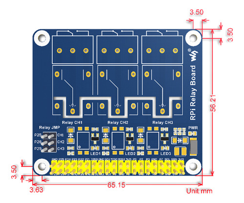 Shield Relevador De Potencia 10a 3 Canales Para Raspberry Pi