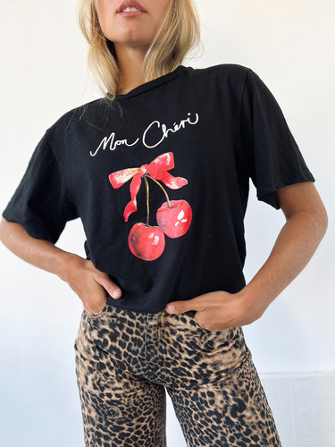 Remera Mangas Cortas Estampada De Mujer Tela Flame