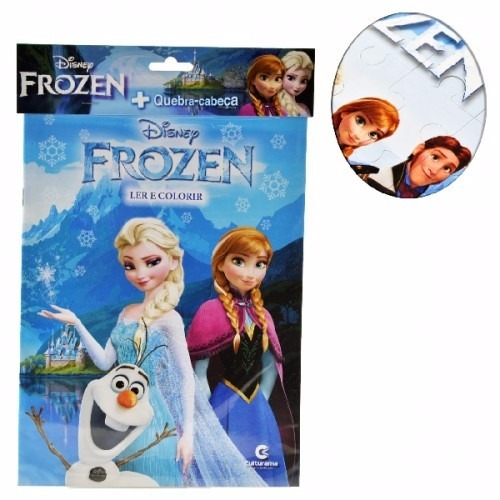 Livro De Pintura Com Quebra-cabeça Frozen Disney