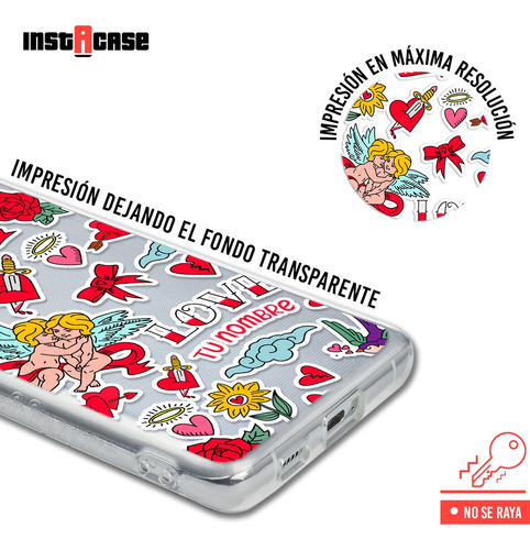 Funda Para Honor San Valentín Sticker Tatto Con Tu Nombre