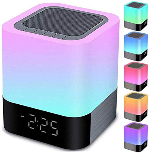 Luces Nocturnas Bluetooth Altavoz, Alarma Altavoz Bluetooth