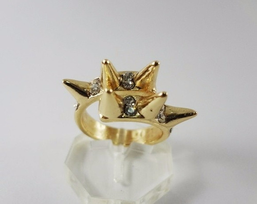 Imagem 2 de 5 de Anel Aberto Dourado Spikes