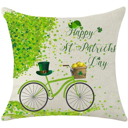 Feliz Día De San Patricio Tréboles Verdes Bicicleta P...