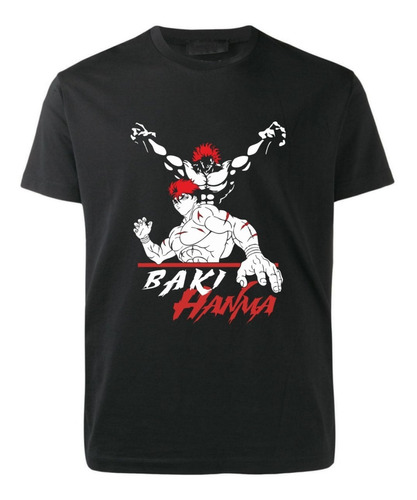 Remera Negra Baki The Grappler Anime Serie Tv 