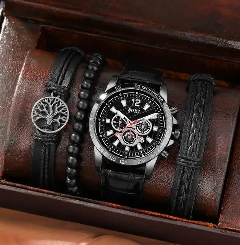 Reloj muñequera online cuero hombre