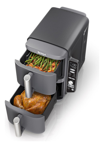 Freidora Ninja Sl401 Doublestack Xl, 10 Litros, 6 En 1, Colo
