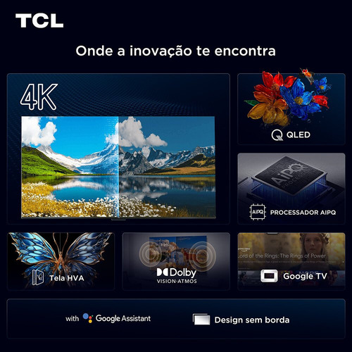 Smart Tv 50 Tcl, 4k Uhd, Qled, Google Tv - 50p7k