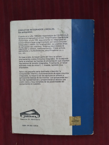 Libro Circuitos Integrados Lineales, M. Torres Portero (Usado)