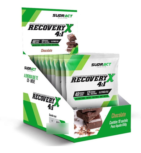 Promoção Recovery X 4:1 10 Sachês 65g Sudract - Pós Treino