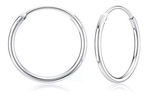 Aros Argollas Pequeños Mujer Plata Italiana Ley 925 De 16 Mm