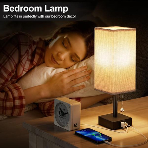Aooshine Lámpara De Cabecera Para Dormitorio Con Puertos Usb