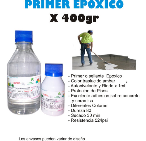 Sellante Para Pisos 3d Primer Epoxico X 400 Gr Porcelanato 