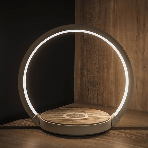 Velador Moderno Con Cargador Inalámbrico Touch Dimmer Nfc