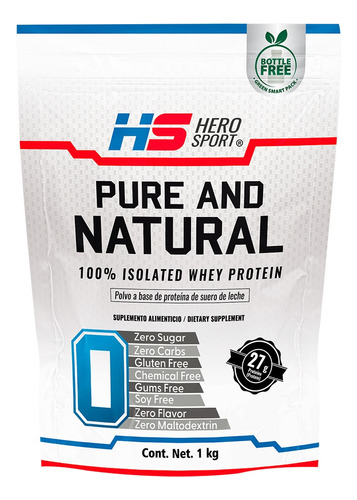 Hero Sport Proteina Pure And Natural 1 Kg 27gr De Proteína