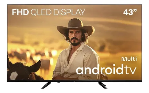 Smart Tv Multi 43 Polegadas Qled Full Hd Android Tv Hdr10 Dolby Audio Chromecast Bluetooth Wi Fi Comando De Voz Tl066mq