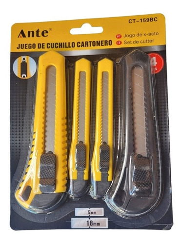 Set 3 Corta Carton, Cuchillo Cartonero Exacto. 