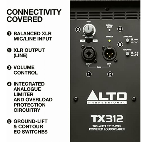 Alto Professional Tx312 Bocina Amplificada De 700 W, 12 Y 2