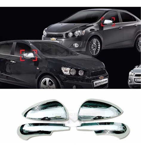Chevrolet Sonic 2012 - 2018 Cubre Espejos Cromados De 4 Pzas